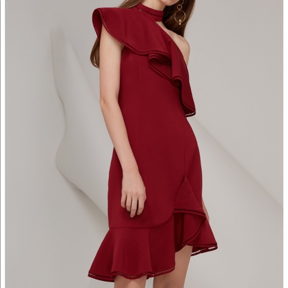 NWT Keepsake Red Ruffle Holiday Dress - Picture 2 of 5